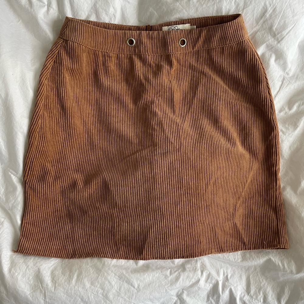 Corduroy Tan Skirt in UK Size 8/ US Size 4. Fits like a small.